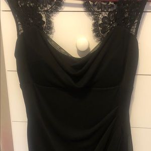 NWT cache black cocktail dress with lace size 8